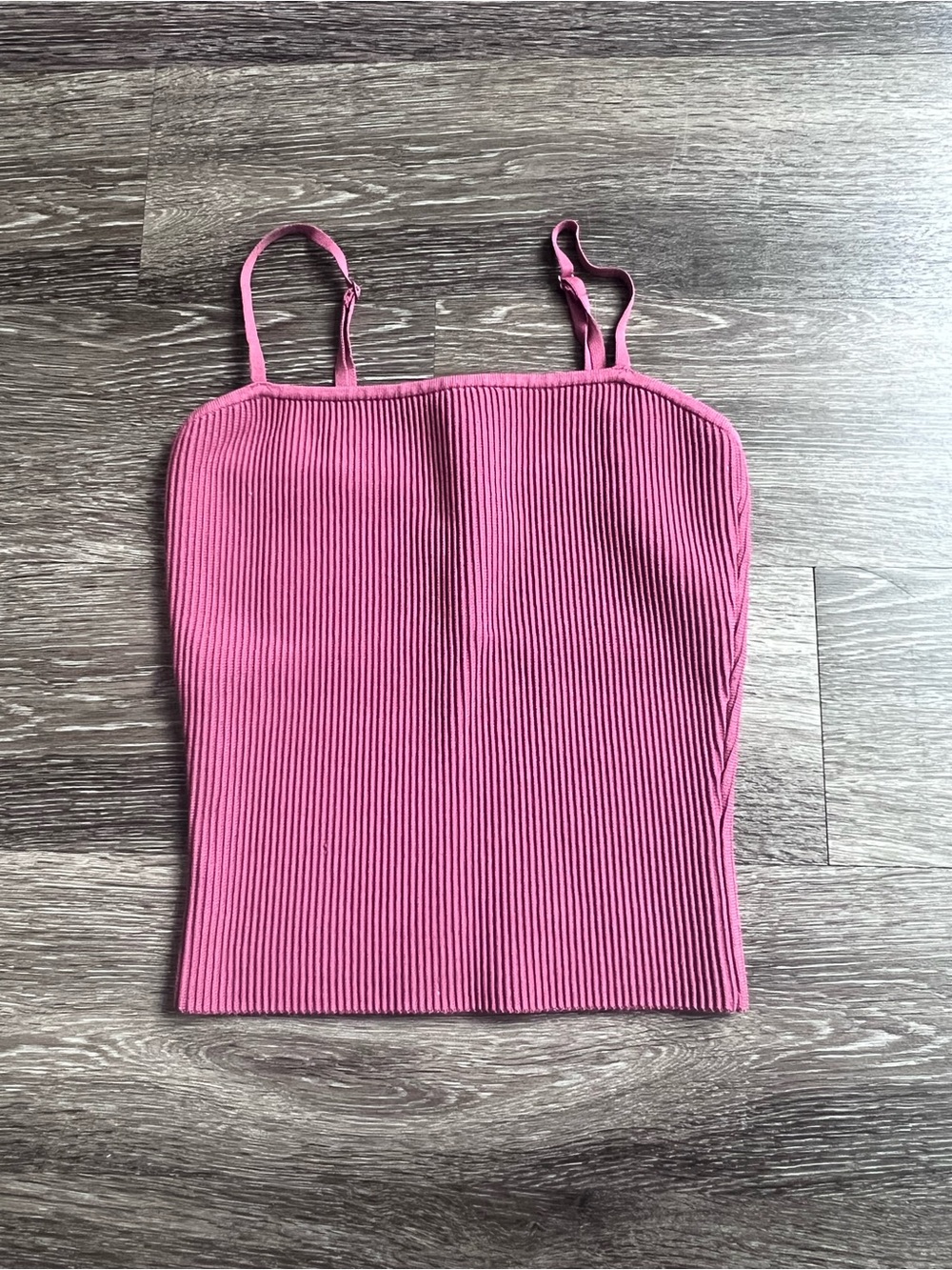 Aritzia Babaton pink ribbed sculpt knit tank top